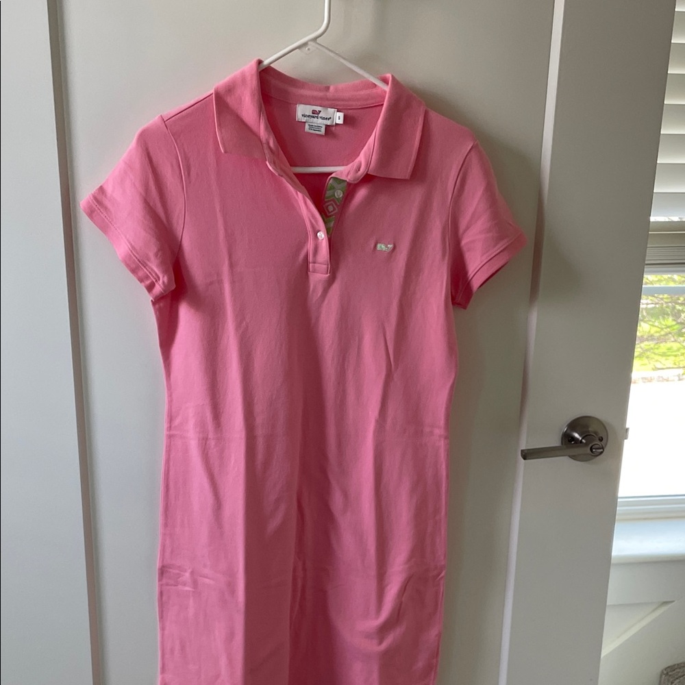Vineyard Vines Bright Pink Polo Shirt Dress